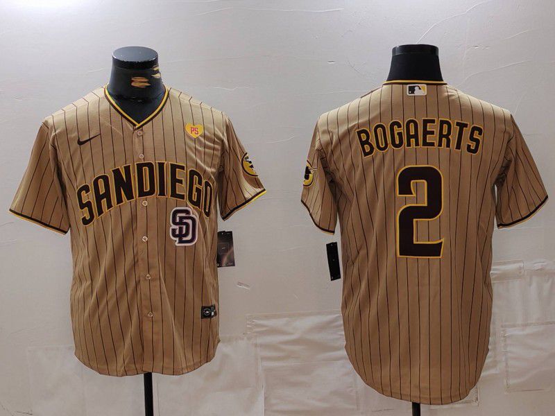 Men San Diego Padres #2 Bogaerts Brown Stripe Game 2024 Nike MLB Jersey style 6